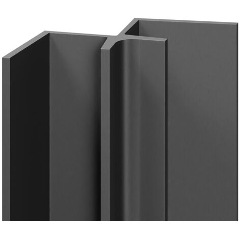 WholePanel 10mm Matt Black Anodised Aluminium Wall Panel Internal Corner Trim