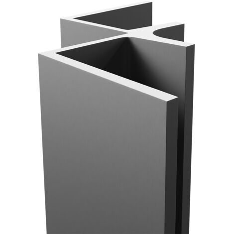 WholePanel 10mm Matt Black Anodised Aluminium Wall Panel Internal Corner Trim