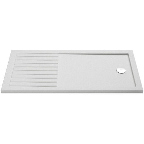 Nuie White 1700mm x 700mm Slip Resistant Walk In Shower Tray with Centre Edge Waste - NSR1770 (1/2)