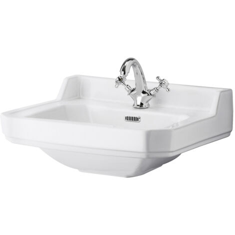 Hudson Reed Richmond Traditional Basin 500mm Wide - White 1 Tap Hole (1/2)