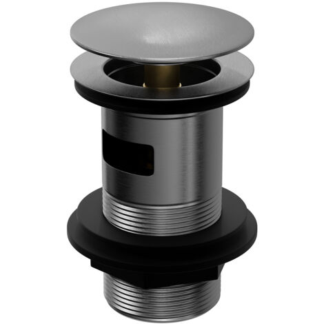 Colore Round Gunmetal Grey Moon Cap Slotted Click Clack Basin Waste (1/5)