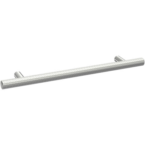 Nuie Satin Chrome 220mm Knurled Bar Furniture Handle with 160mm Hole Centres - H011 (1/2)