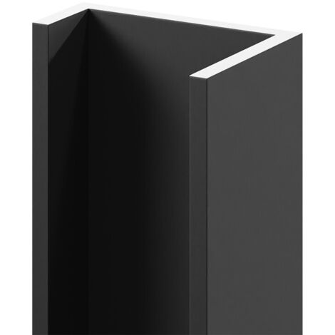 WholePanel 10mm Matt Black Anodised Aluminium Wall Panel U Trim