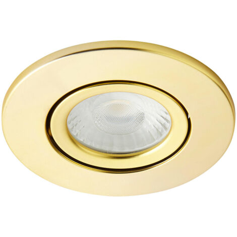 Forum Spa Como Satin Brass 31mm Fire-rated IP65 5w LED Tiltable Bathroom Downlight - SPA-38571-SBRS (1/4)
