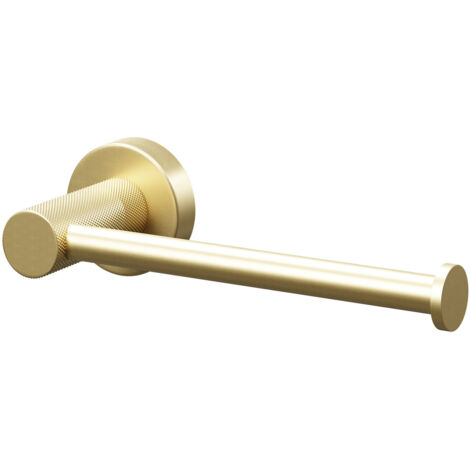 Colore brushed brass wall mounted toilet roll holder – Round design for standard rolls – Resistant to fingerprints and water spots – Easy installation (1/5)