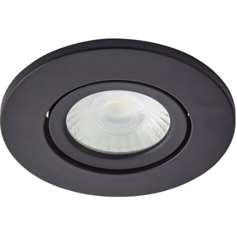 Forum Spa Como Satin Black 31mm Fire-rated IP65 5w LED Tiltable Bathroom Downlight - SPA-38571-SBLK (1/4)