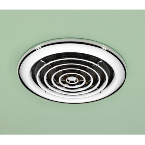 HiB Turbo Chrome Bathroom Inline Extractor Fan - 33600