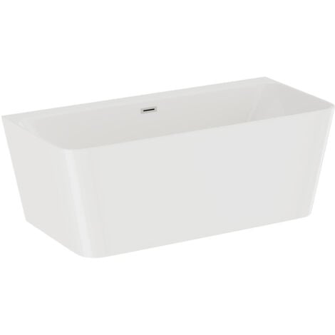 Wholesale Domestic Knox 1700mm Double Ended Back to Wall Freestanding Bathroom Suite including Gloss White Vanity Unit with Polished Chrome Handles
