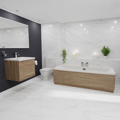 Wholesale Domestic Camden 1700mm Straight Double Ended Bathroom Suite with Taps and Wastes ...
