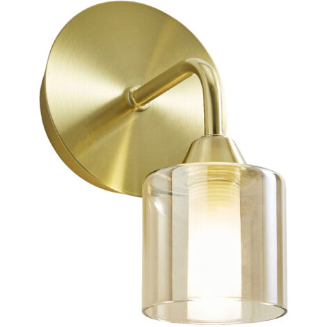 Forum Spa Patras Satin Brass/Champagne 135mm 1 Lamp Wall Light - SPA-35811-CHAMP (1/3)