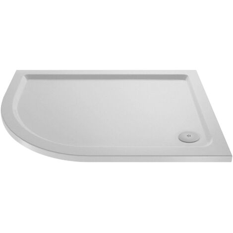 Nuie White 900mm x 760mm Slip Resistant Left Hand Offset Quadrant Shower Tray - NSR101 (1/5)