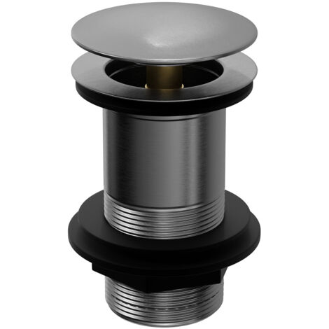 Colore Round Gunmetal Grey Moon Cap Unslotted Click Clack Basin Waste (1/5)