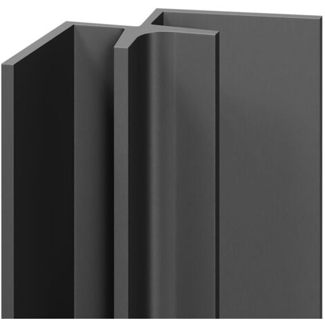 WholePanel 5mm Matt Black Anodised Aluminium Wall and Ceiling Panel Internal Corner Trim