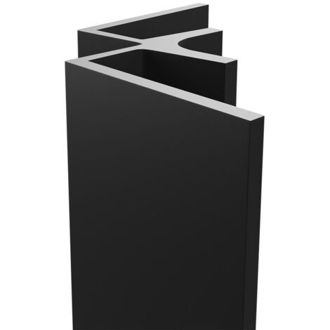 WholePanel 5mm Matt Black Anodised Aluminium Wall and Ceiling Panel Internal Corner Trim