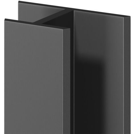 WholePanel 10mm Matt Black Anodised Aluminium Wall Panel H Joint Trim
