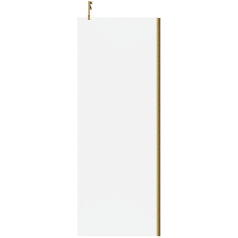 Colore 8mm Clear Glass Brushed Brass 1850mm x 700mm Walk In Shower Screen including Wall Channel and Support Bar