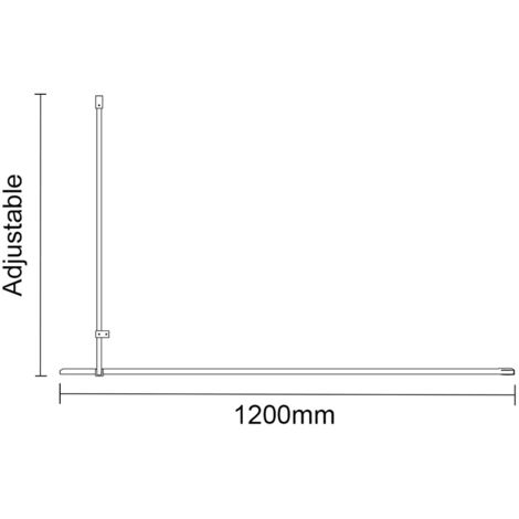 Colore 8mm Clear Glass Brushed Brass 1850mm x 1200mm Walk In Shower Screen including Wall Channel and Support Bar