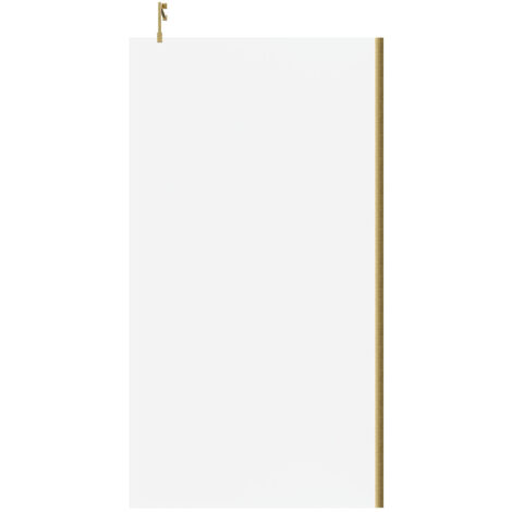 Colore 8mm Clear Glass Brushed Brass 1850mm x 1000mm Walk In Shower Screen including Wall Channel and Support Bar