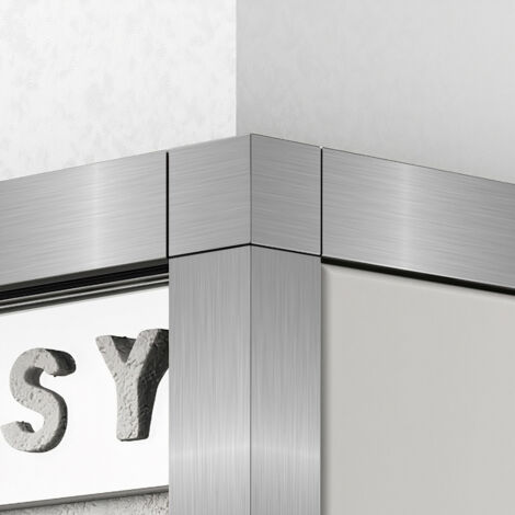 Tileasy Stainless Steel Effect 12mm Boxed Metal Tile Trim Corner - SBC12