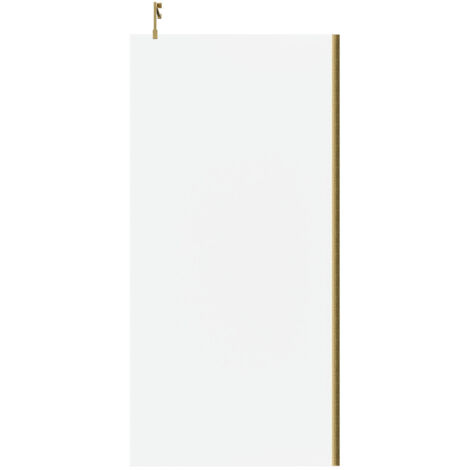 Colore 8mm Clear Glass Brushed Brass 1850mm x 900mm Walk In Shower Screen including Wall Channel and Support Bar