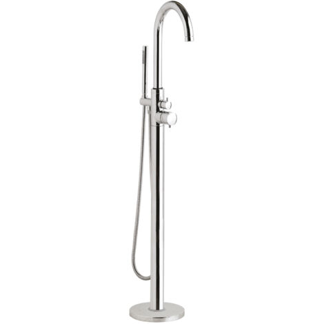 Hudson Reed Tec Lever Chrome Floor Standing Thermostatic Mono Bath and Shower Mixer Tap - PN322 (1/5)