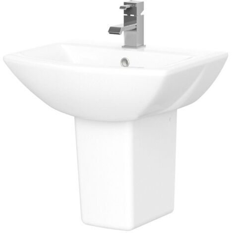 Nuie Asselby 500mm Small Claokroom Basin and Semi Pedestal - CSS003 (1/8)