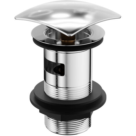 Wholesale Domestic Polished Chrome Square Cap Slotted Click Clack Basin Waste