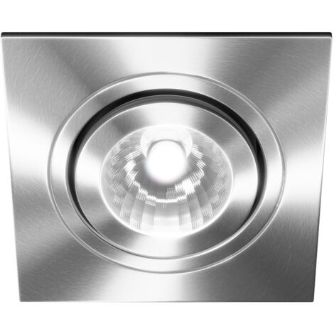 Colore Cali Satin Chrome IP65 35W Square Tiltable Bathroom Downlight (1/3)