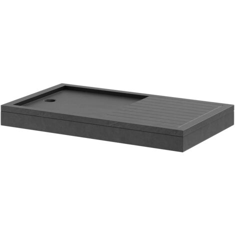 Wholesale Domestic Pearlstone Slate 1400mm x 800mm x 40mm Rectangular Walk In Shower Tray and Plinth (1/4)