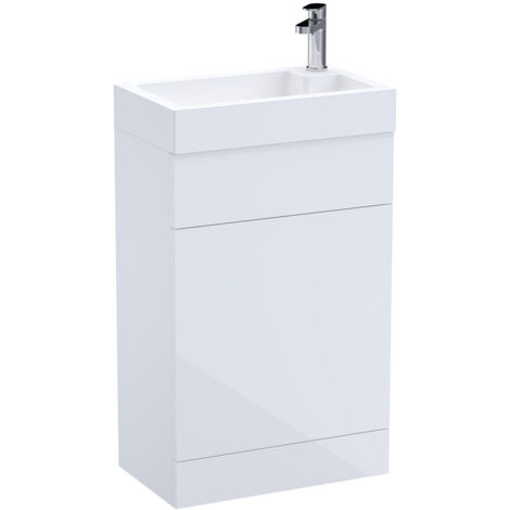 Nuie Athena Gloss White 500mm 2 in 1 Toilet and Basin Unit - PRC141B (1/4)