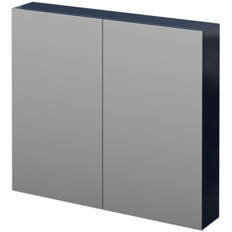 Napoli Deep Blue 800mm Wall Mounted Mirrored Cabinet
