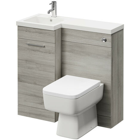 Napoli Combination Molina Ash 900mm Vanity Unit Toilet Suite with Left ...