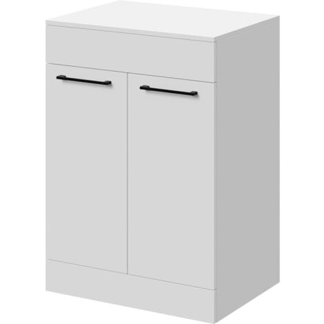 Napoli Gloss White 600mm Floor Standing Vanity Unit for Countertop ...