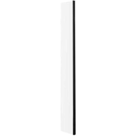 Nuie 215mm x 1850mm Wetroom Return Screen with Matt Black Fittings - WRSBP025