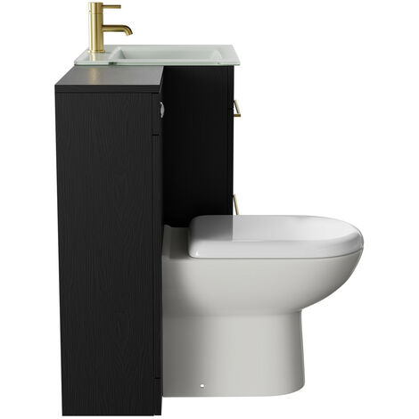 Wholesale Domestic Venice Mono Nero Oak 1100mm Vanity Unit Toilet