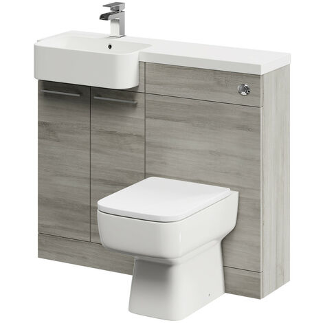 Napoli Combination Molina Ash 1000mm Vanity Unit Toilet Suite with Left ...