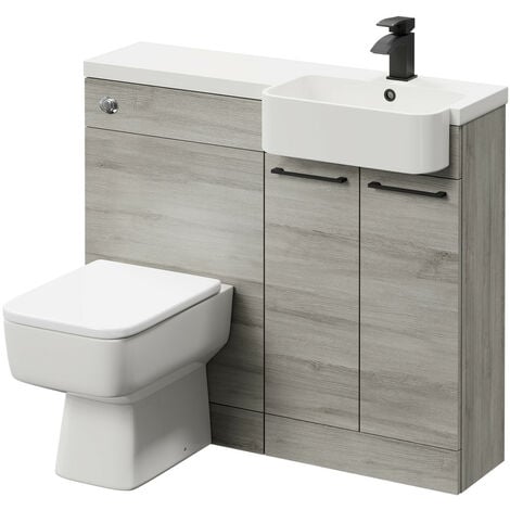 Napoli Combination Molina Ash 1000mm Vanity Unit Toilet Suite with ...