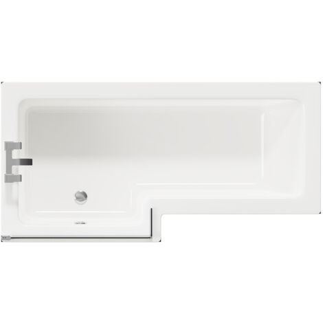 Wholesale Domestic Loire 1700mm Left Hand L Shaped Shower Bath with Polished Chrome Bath Screen and Deep Blue Front and End Bath Panels