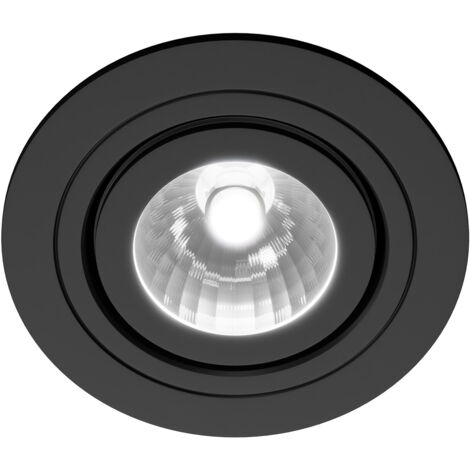 Colore Round Matt Black IP65 35W Tiltable Bathroom Downlight (1/3)
