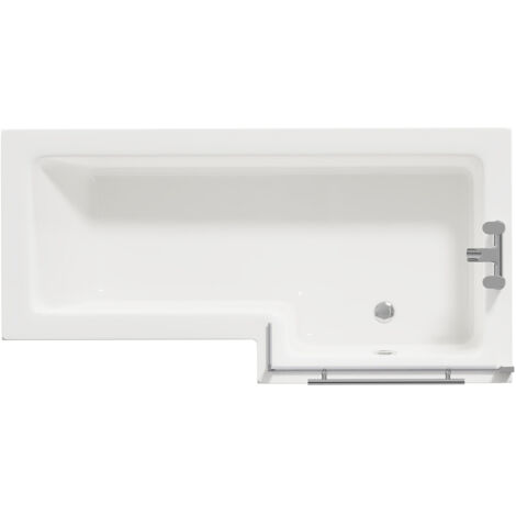 Wholesale Domestic Loire 1700mm Right Hand L Shaped Shower Bath with Towel Rail Bath Screen and Gloss White Front and End Bath Panel (1/5)