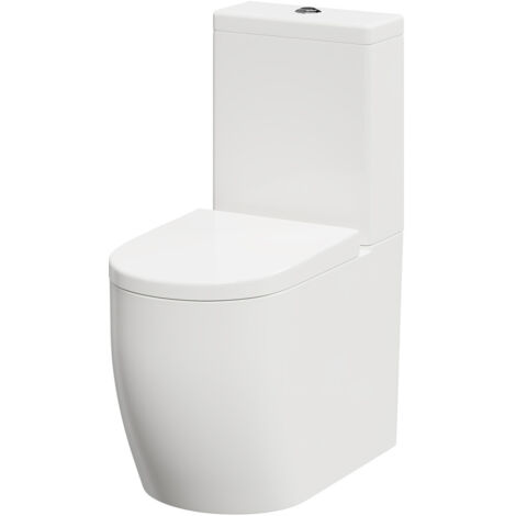 Wholesale Domestic Darnley Round Close Coupled Toilet with Soft Close Toilet Seat (1/5)