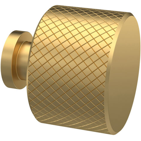 Nuie Brushed Brass 30mm Knurled Knob Furniture Handle - H314 (1/4)