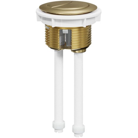 Colore Round Brushed Brass 48mm Dual Flush Push Button