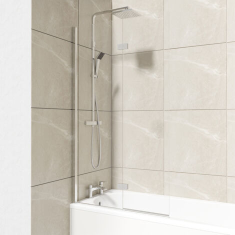 Wholesale Domestic Polished Chrome 875mm Left Hand Two Panel Infold Bath Shower Screen (1/5)