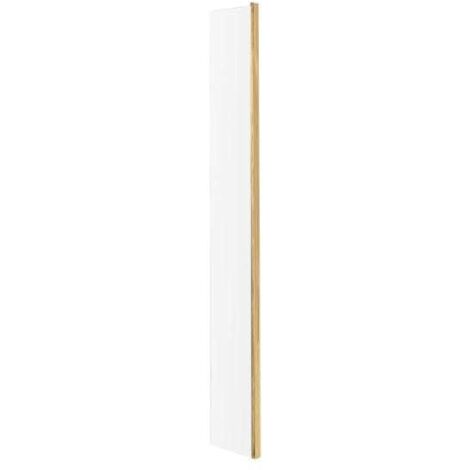 Nuie 215mm x 1850mm Wetroom Return Screen with Brushed Brass Fittings - WRSCBB025