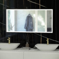 RAK Art Matt Black 600mm x 1000mm Square LED Mirror - RAKARTSQMB5003