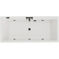 Wholesale Domestic Slim Edge 1800mm x 800mm 6 Jet Matt Black V-Tec Double Ended Whirlpool Bath