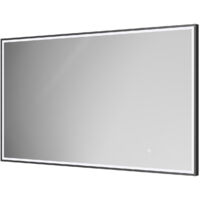 Colore Madison Matt Black 1200mm x 700mm Illuminated Dimmable LED Mirror with Demister and Touch Sensor
