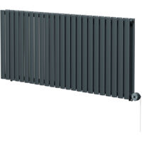 Boone Anthracite 600mm x 1440mm Horizontal Digital Thermostatic Electric Double Panel Radiator