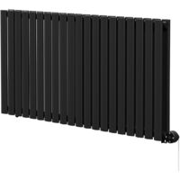 Boone Colore Matt Black 600mm x 1200mm Horizontal Digital Thermostatic Electric Double Panel Radiator